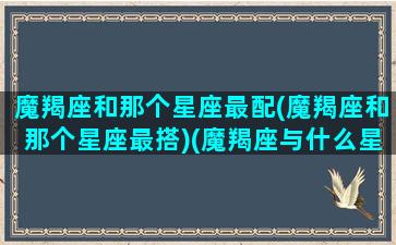 魔羯座和那个星座最配(魔羯座和那个星座最搭)(魔羯座与什么星座合的来)