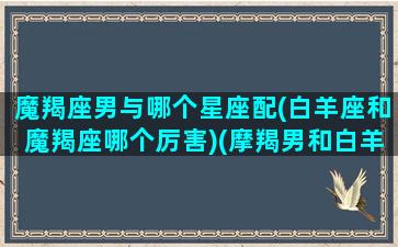 魔羯座男与哪个星座配(白羊座和魔羯座哪个厉害)(摩羯男和白羊男谁更厉害)