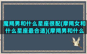 魔羯男和什么星座很配(摩羯女和什么星座最合适)(摩羯男和什么星座最配)