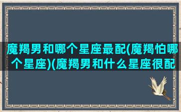 魔羯男和哪个星座最配(魔羯怕哪个星座)(魔羯男和什么星座很配)