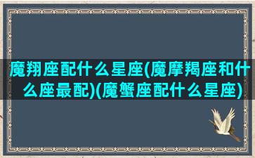 魔翔座配什么星座(魔摩羯座和什么座最配)(魔蟹座配什么星座)