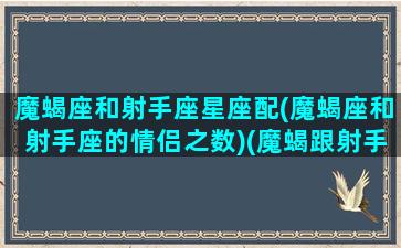 魔蝎座和射手座星座配(魔蝎座和射手座的情侣之数)(魔蝎跟射手座配吗)