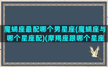 魔蝎座最配哪个男星座(魔蝎座与哪个星座配)(摩羯座跟哪个星座最般配)