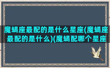 魔蝎座最配的是什么星座(魔蝎座最配的是什么)(魔蝎配哪个星座)