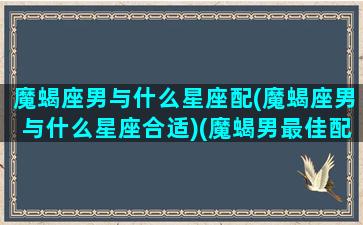 魔蝎座男与什么星座配(魔蝎座男与什么星座合适)(魔蝎男最佳配对星座)