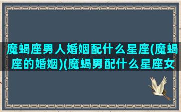 魔蝎座男人婚姻配什么星座(魔蝎座的婚姻)(魔蝎男配什么星座女生)