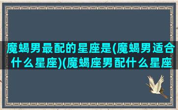 魔蝎男最配的星座是(魔蝎男适合什么星座)(魔蝎座男配什么星座女生)