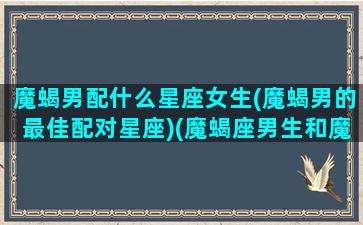 魔蝎男配什么星座女生(魔蝎男的最佳配对星座)(魔蝎座男生和魔蝎座女生配吗)