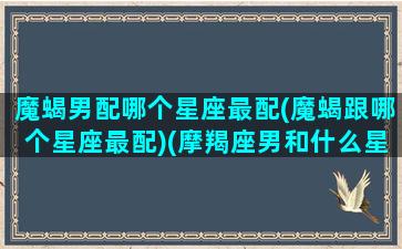 魔蝎男配哪个星座最配(魔蝎跟哪个星座最配)(摩羯座男和什么星座女人匹配)