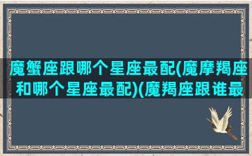 魔蟹座跟哪个星座最配(魔摩羯座和哪个星座最配)(魔羯座跟谁最配)